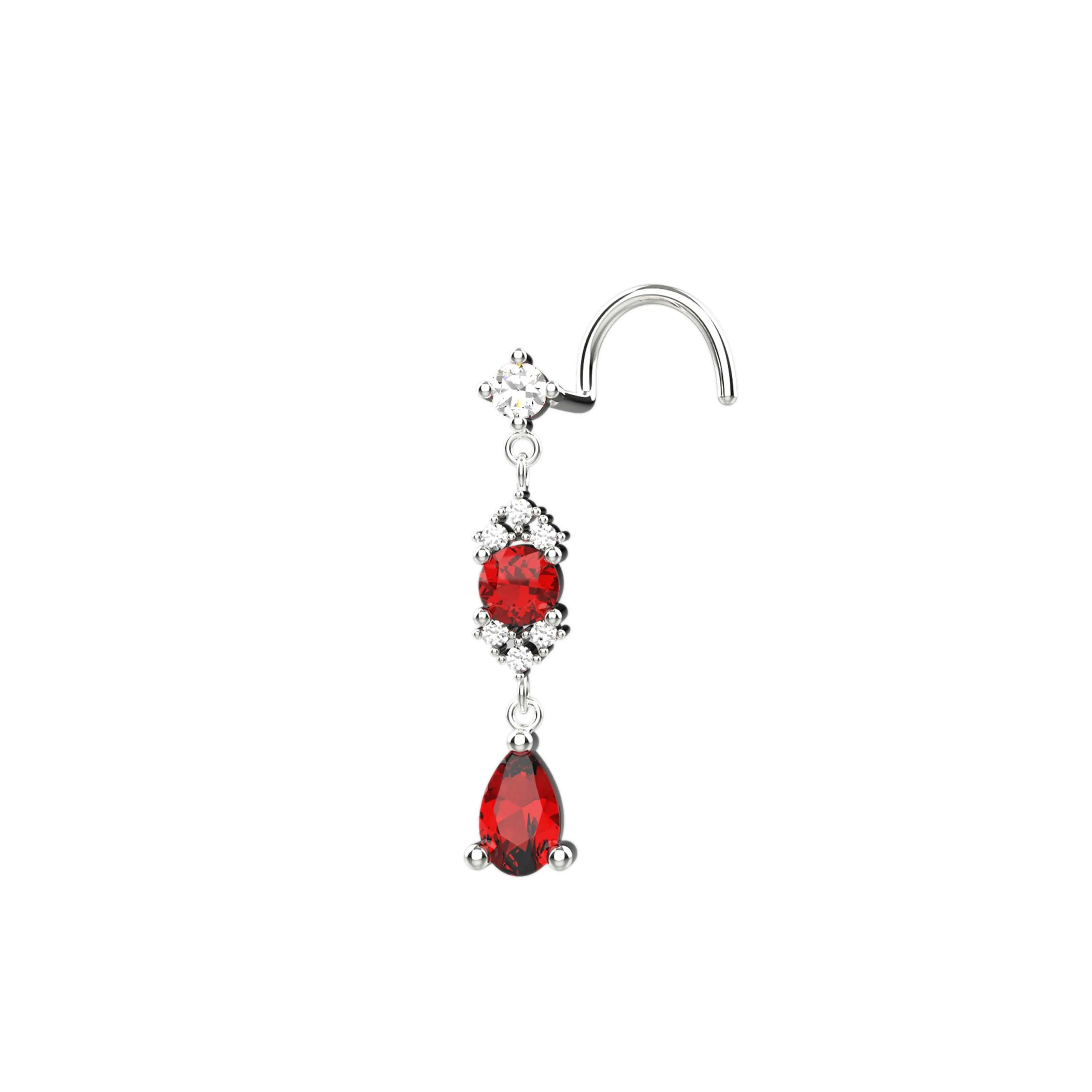 14K Gold Dangle Nose Ring for Women – Piercing Jewelry