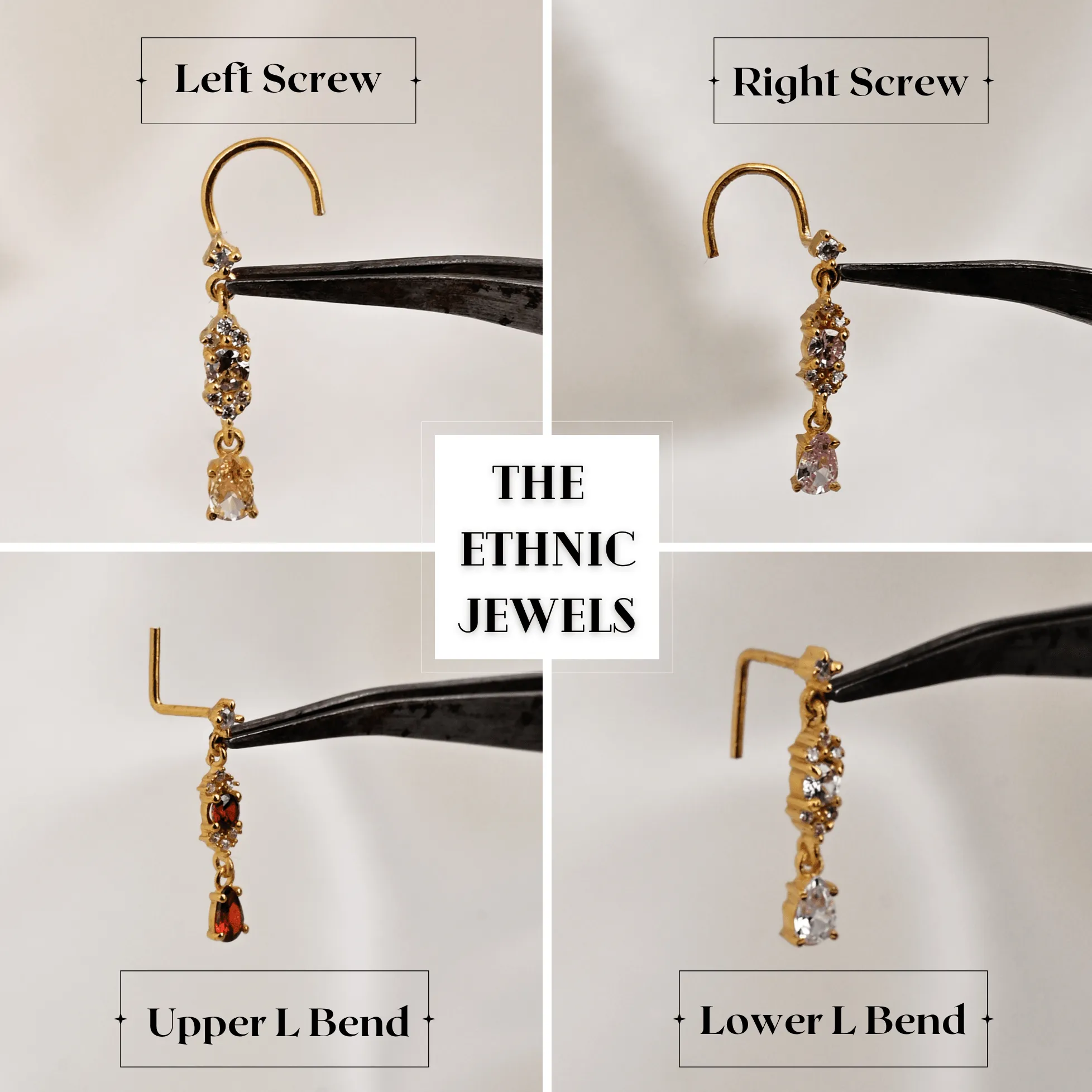 14K Gold Dangle Nose Ring for Women – Piercing Jewelry