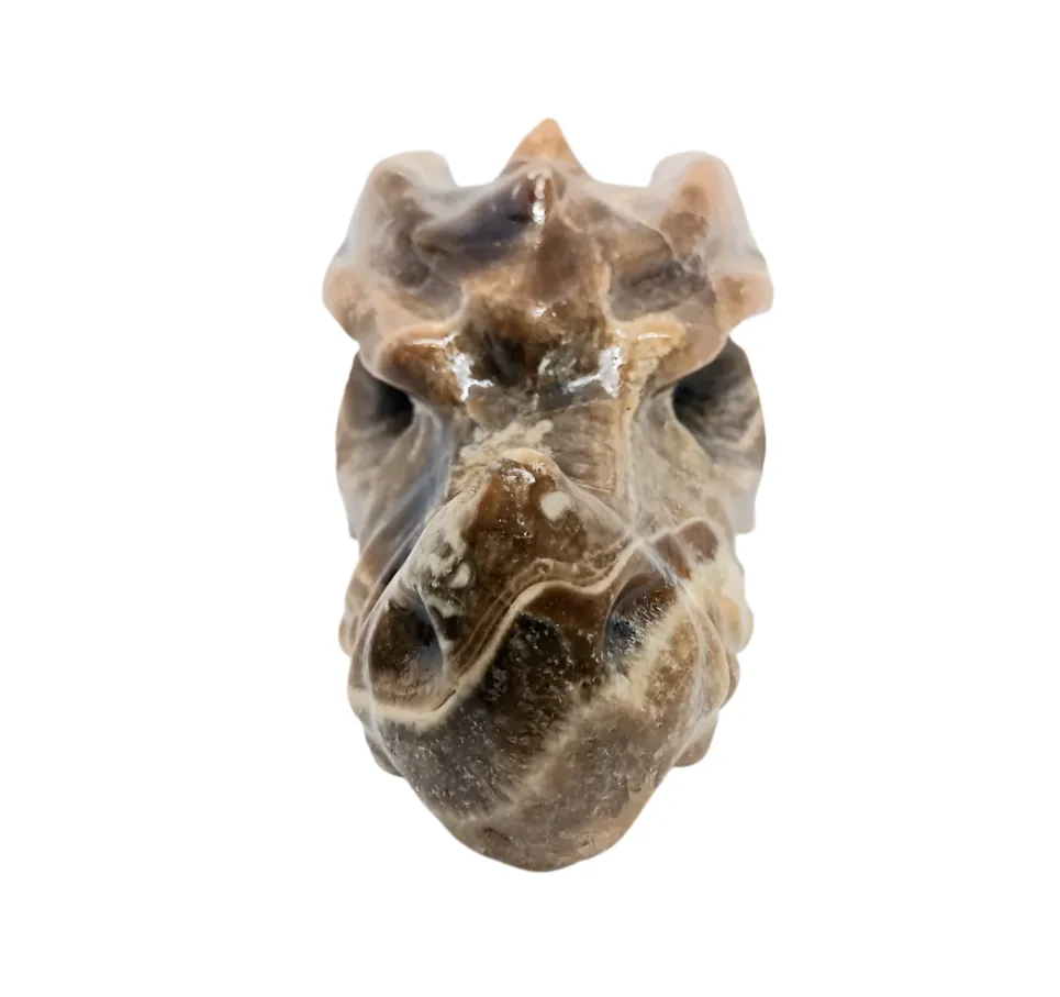 391G Amber Calcite Crystal Dragon Head