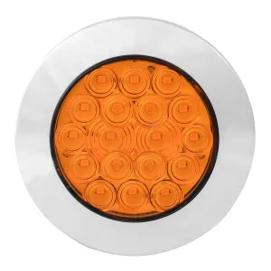4" FLEET AMBER/AMBER 18 LED FLANGE MOUNT W/BEZEL, 3 WIRES