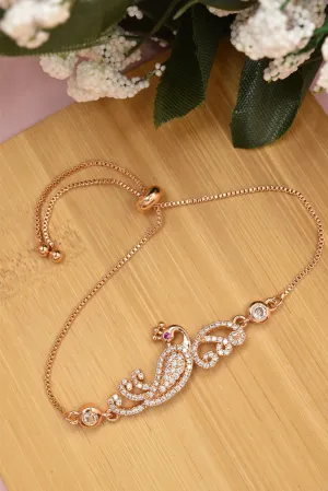Adjustable Rose Gold CZ Sparkle Bracelet: Versatile