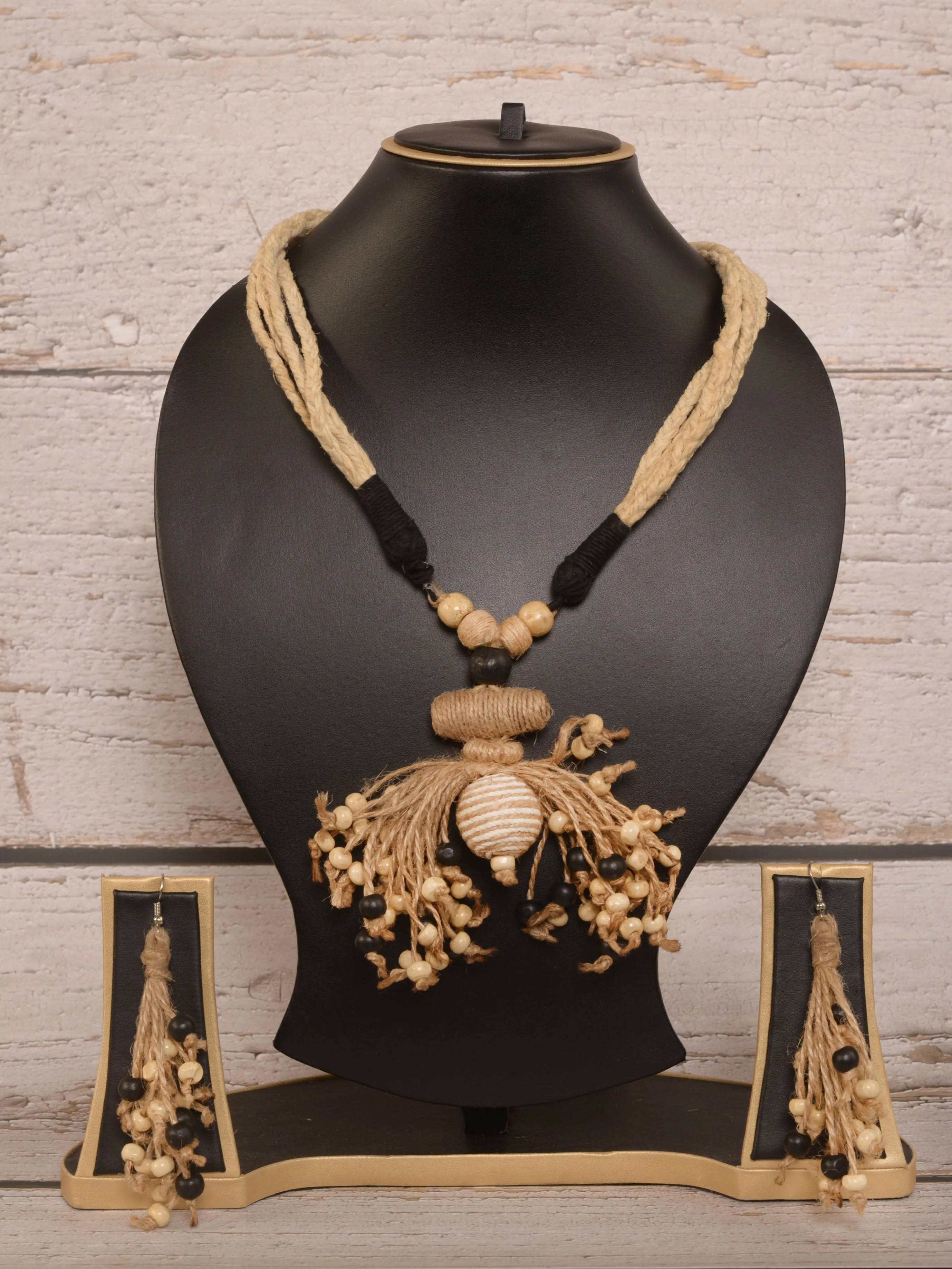 Alopa Jute Necklace & Earrings set