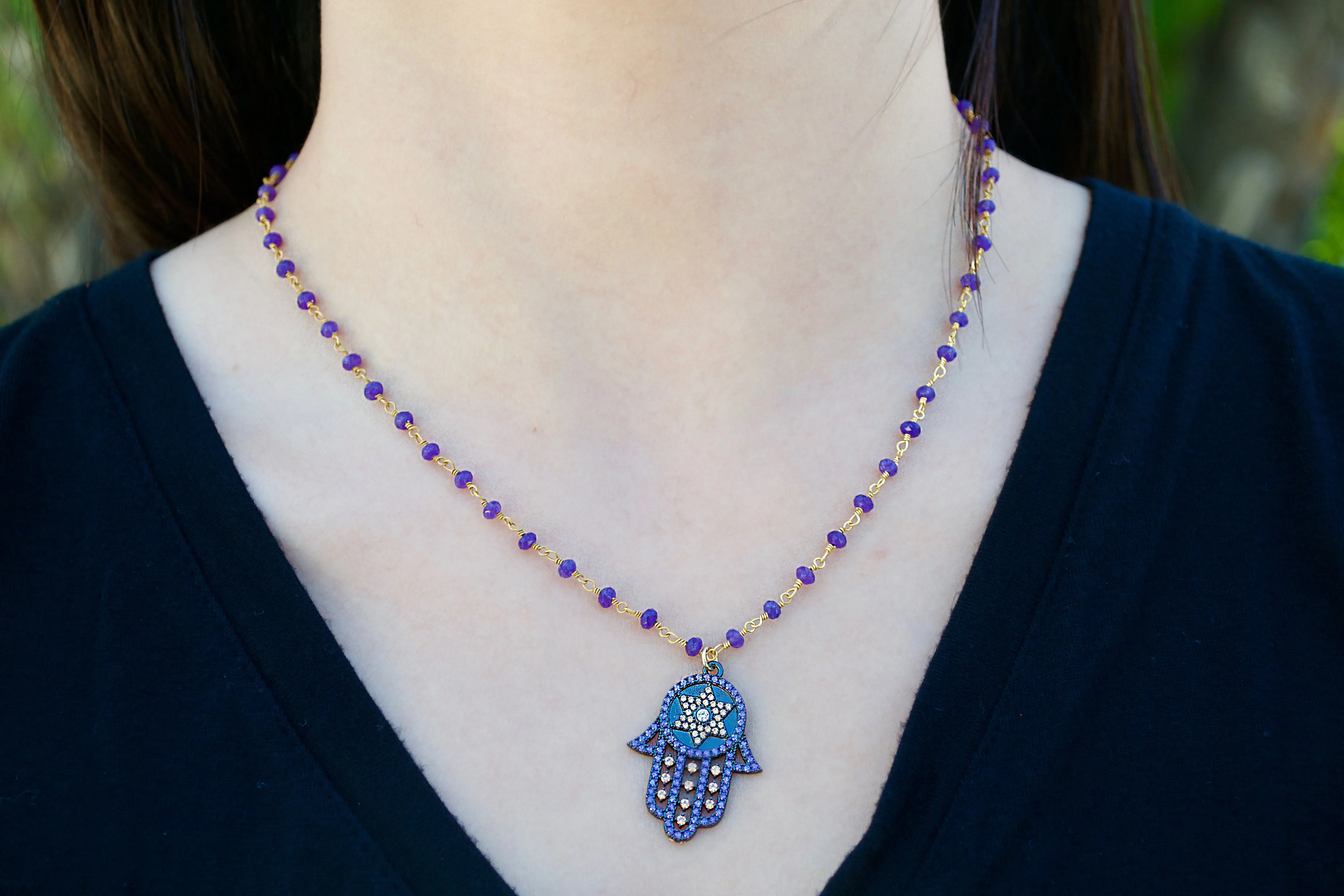 Amethyst Hamsa Hand