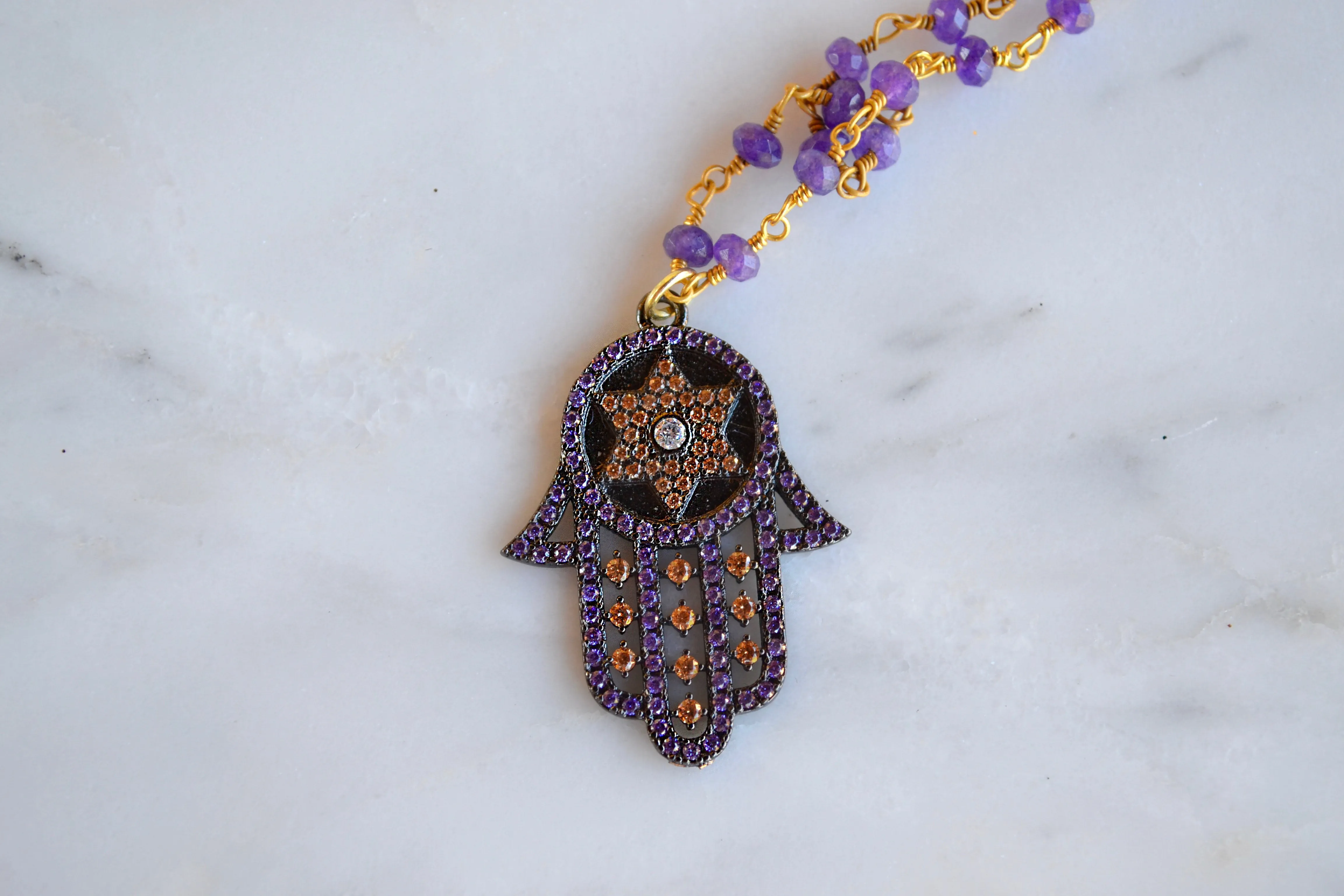 Amethyst Hamsa Hand
