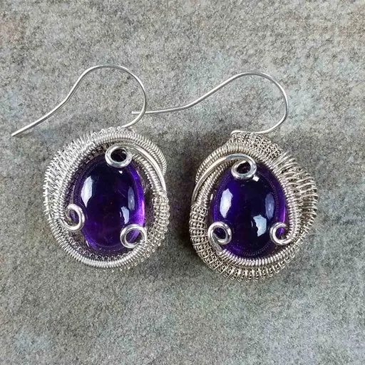 Amethyst Wire Wrapped Earrings