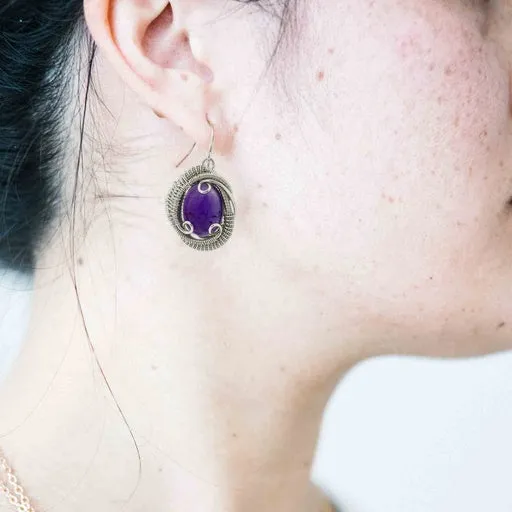 Amethyst Wire Wrapped Earrings