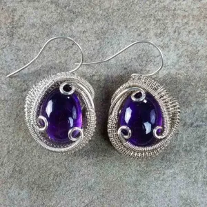 Amethyst Wire Wrapped Earrings