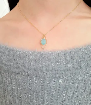 Aqua Chalcedony Necklace - Worn on The Fosters