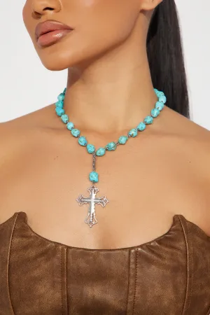 Azure Cross Necklace - Blue/combo