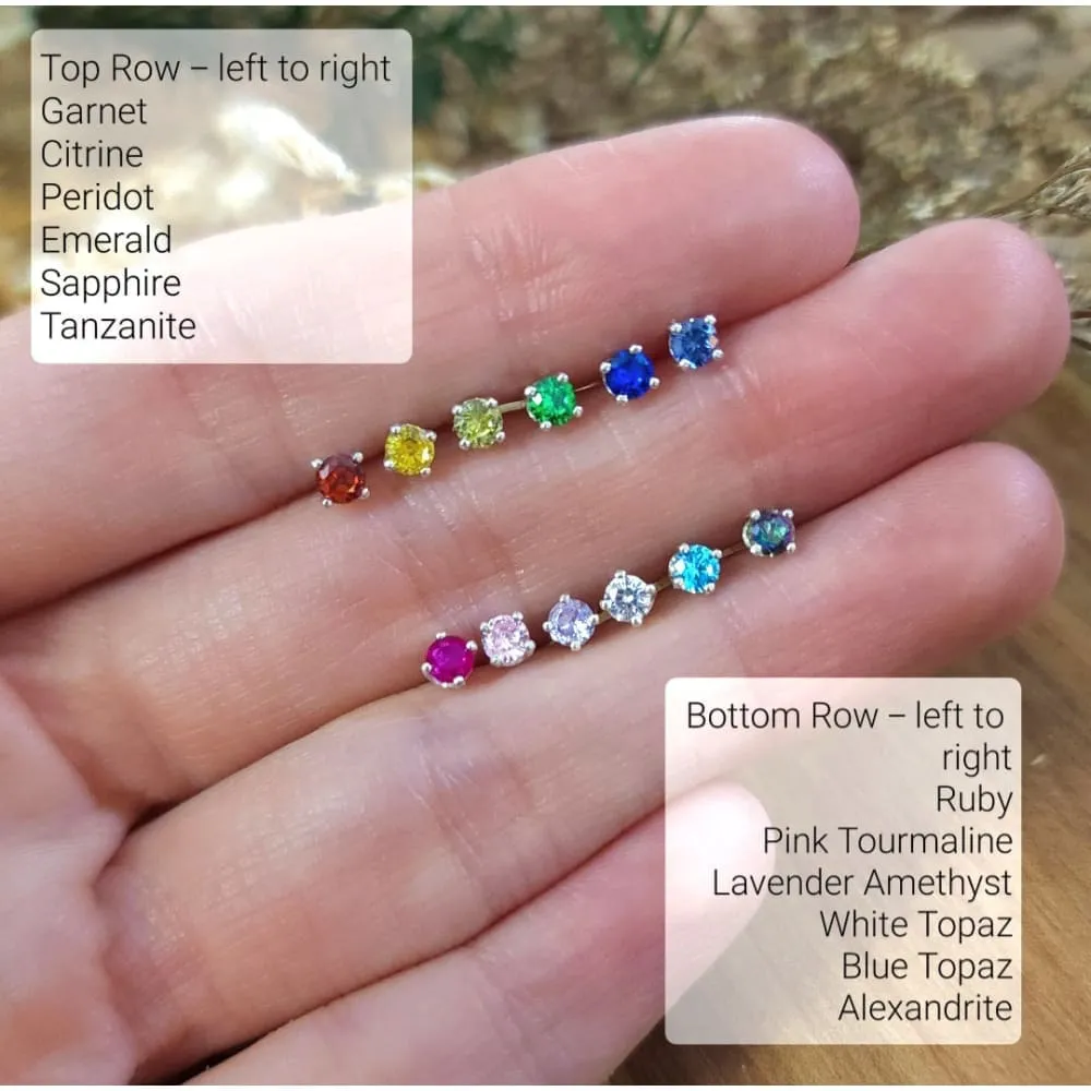 Birthstone Stud Earrings