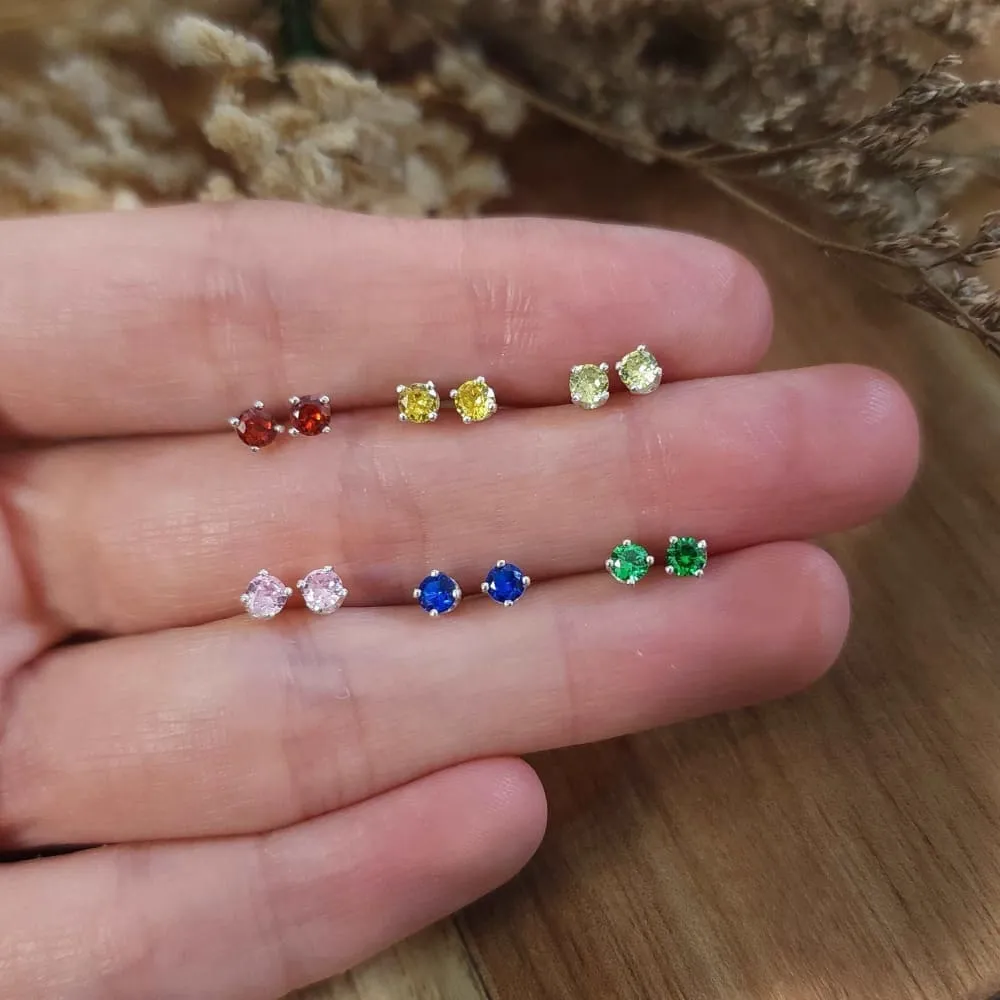Birthstone Stud Earrings