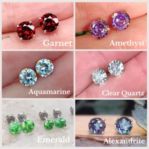 Birthstone Stud Earrings