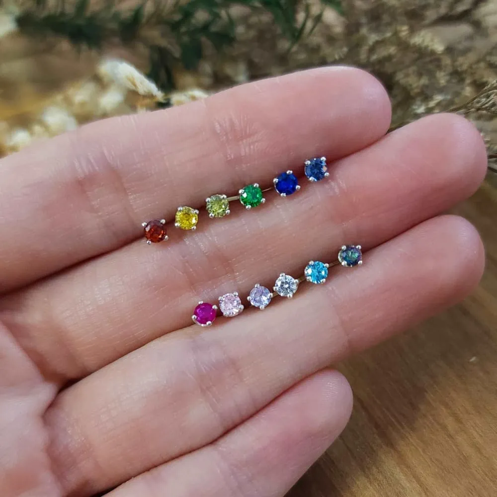 Birthstone Stud Earrings