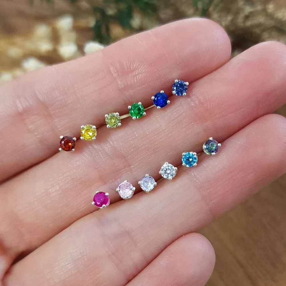 Birthstone Stud Earrings