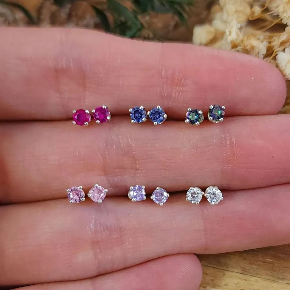 Birthstone Stud Earrings