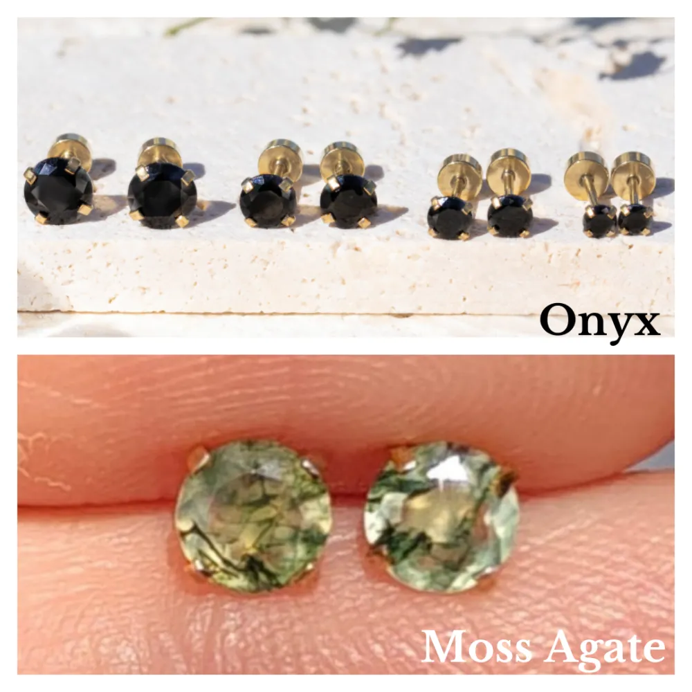 Birthstone Stud Earrings