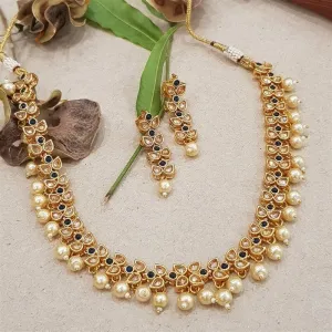 Blue Gold Look Necklace Set 3785-36053