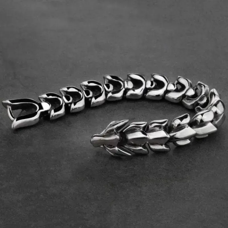 BRACELET BIKER  "ÉCAILLES DE DRAGON "