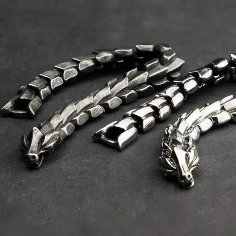 BRACELET BIKER  "ÉCAILLES DE DRAGON "