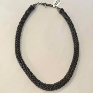 Brown Beaded Sterling Necklace