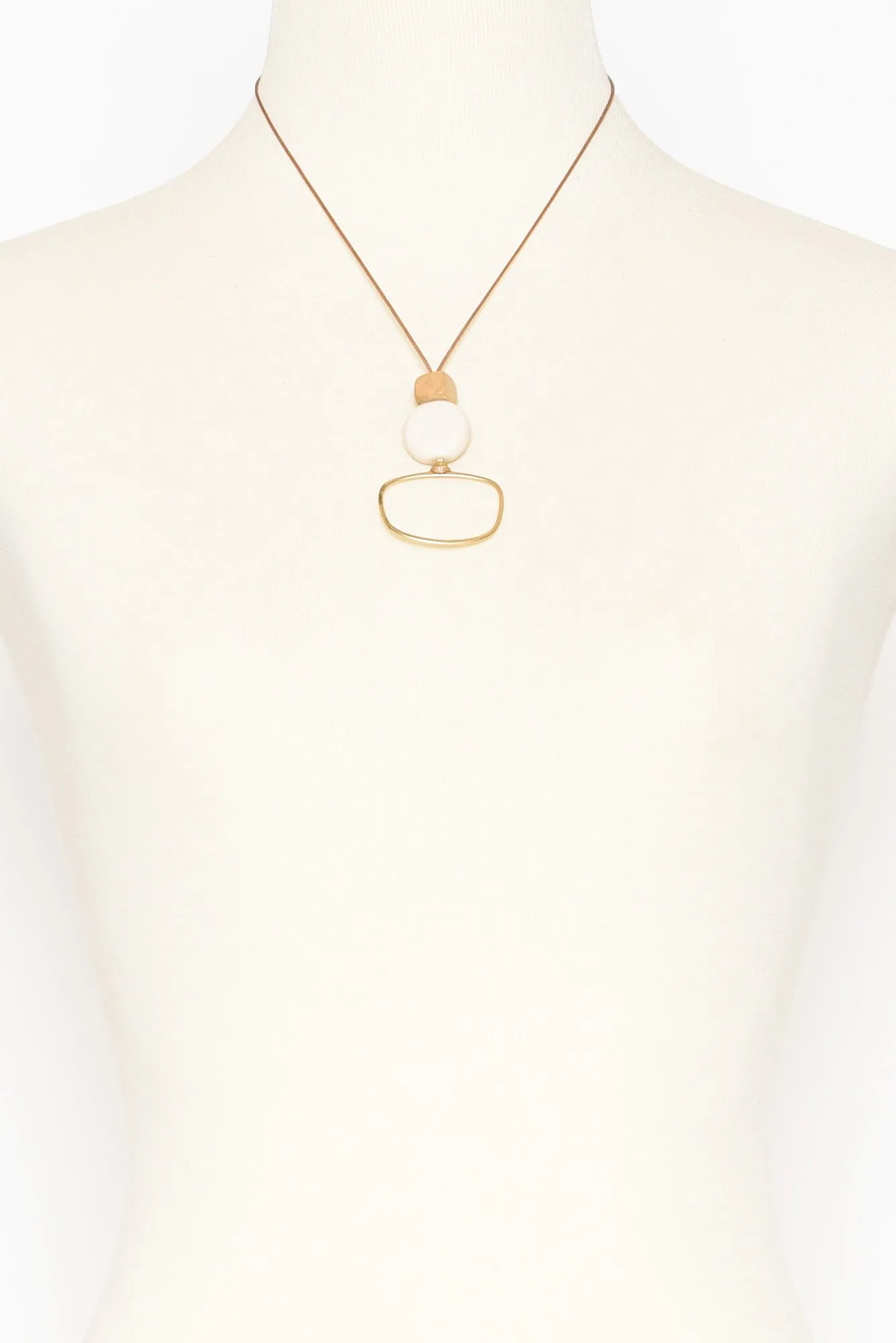 Callie Gold Bead Pendant Necklace