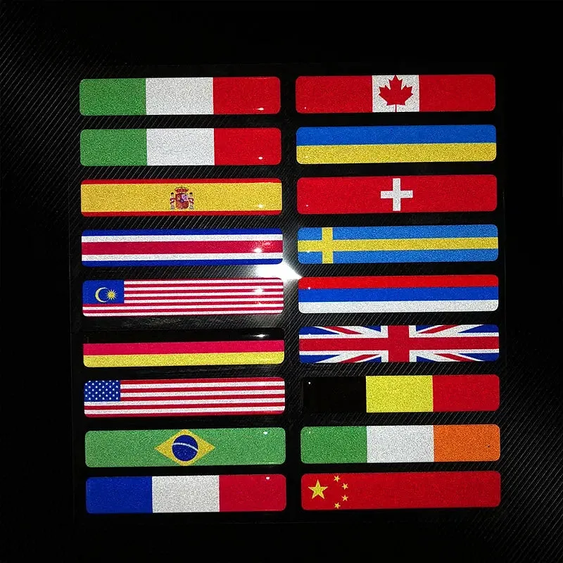 Color: PEACOCK BLUE - 3D Reflective National Flag Sticker