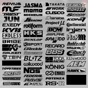 Color: Red - 15CM Motorcycle stickers Random 15pcs Racing Sponsor
