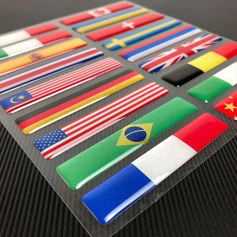 Color: Red - 3D Reflective National Flag Sticker Motorcycle