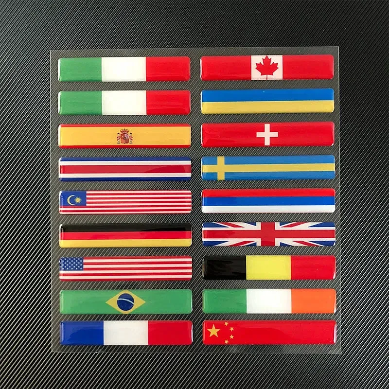 Color: Red - 3D Reflective National Flag Sticker Motorcycle