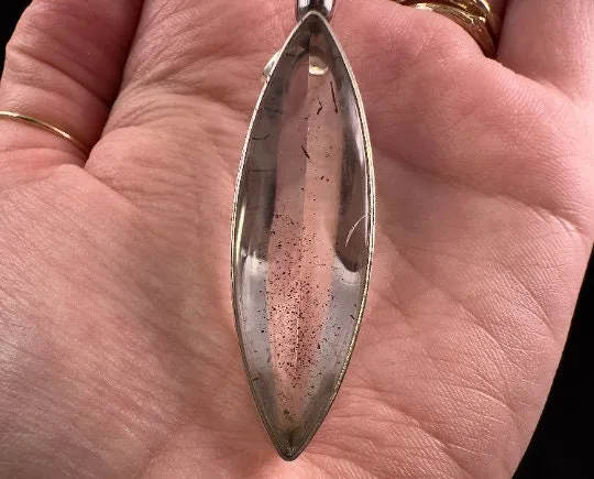 COVELLITE Pink Fire Quartz Crystal Pendant - Fine Jewelry, Healing Crystals and Stones, 53899