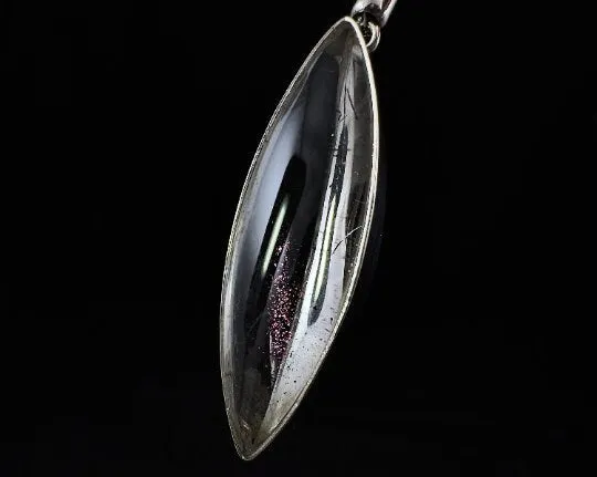 COVELLITE Pink Fire Quartz Crystal Pendant - Fine Jewelry, Healing Crystals and Stones, 53899