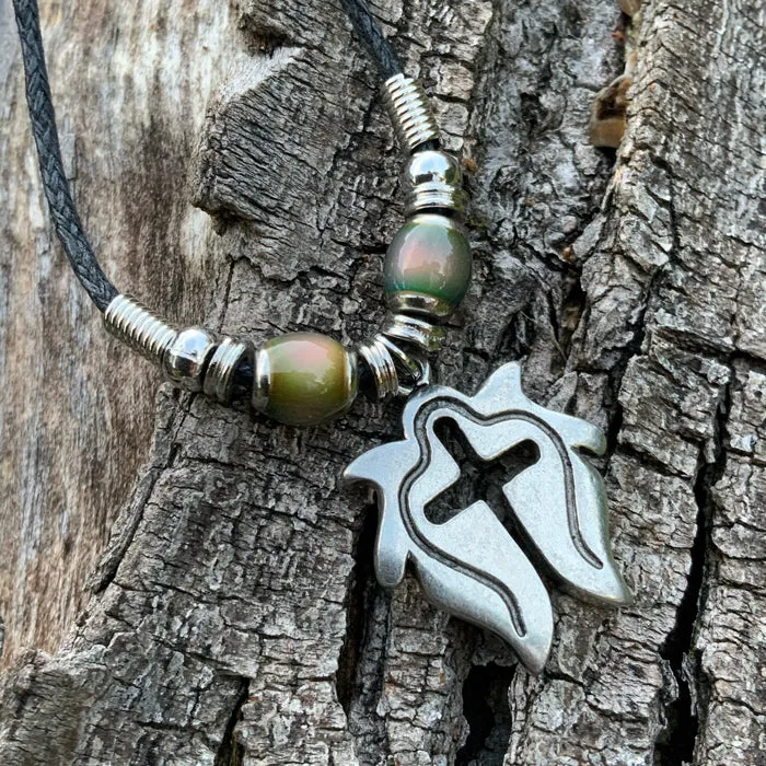 Cross Flame Tribal Mood Bead Necklace