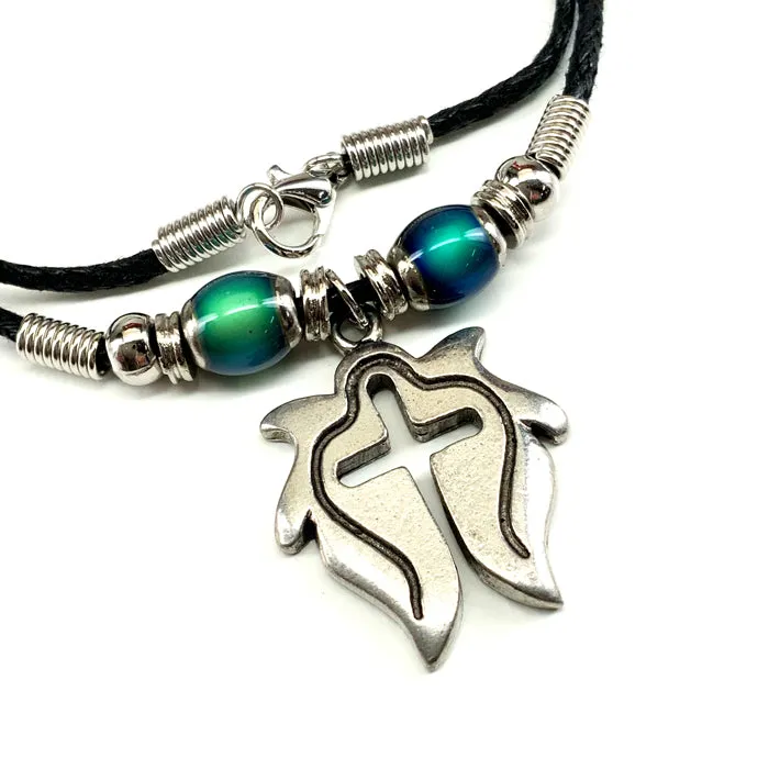 Cross Flame Tribal Mood Bead Necklace