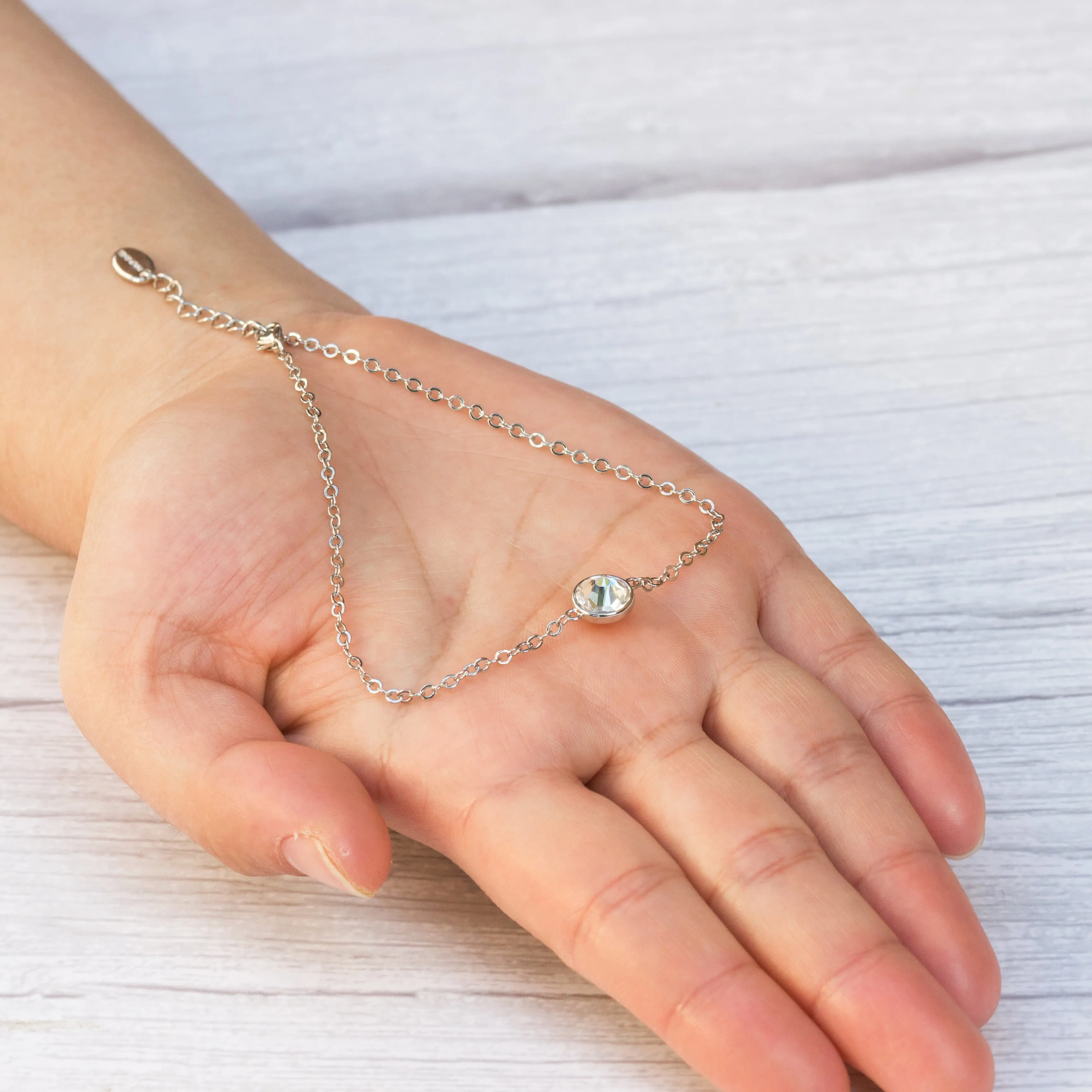 Crystal Anklet Created with Zircondia® Crystals