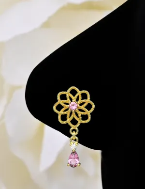 Dangling Nose Ring Stud | Dainty Drop Nose Piercing