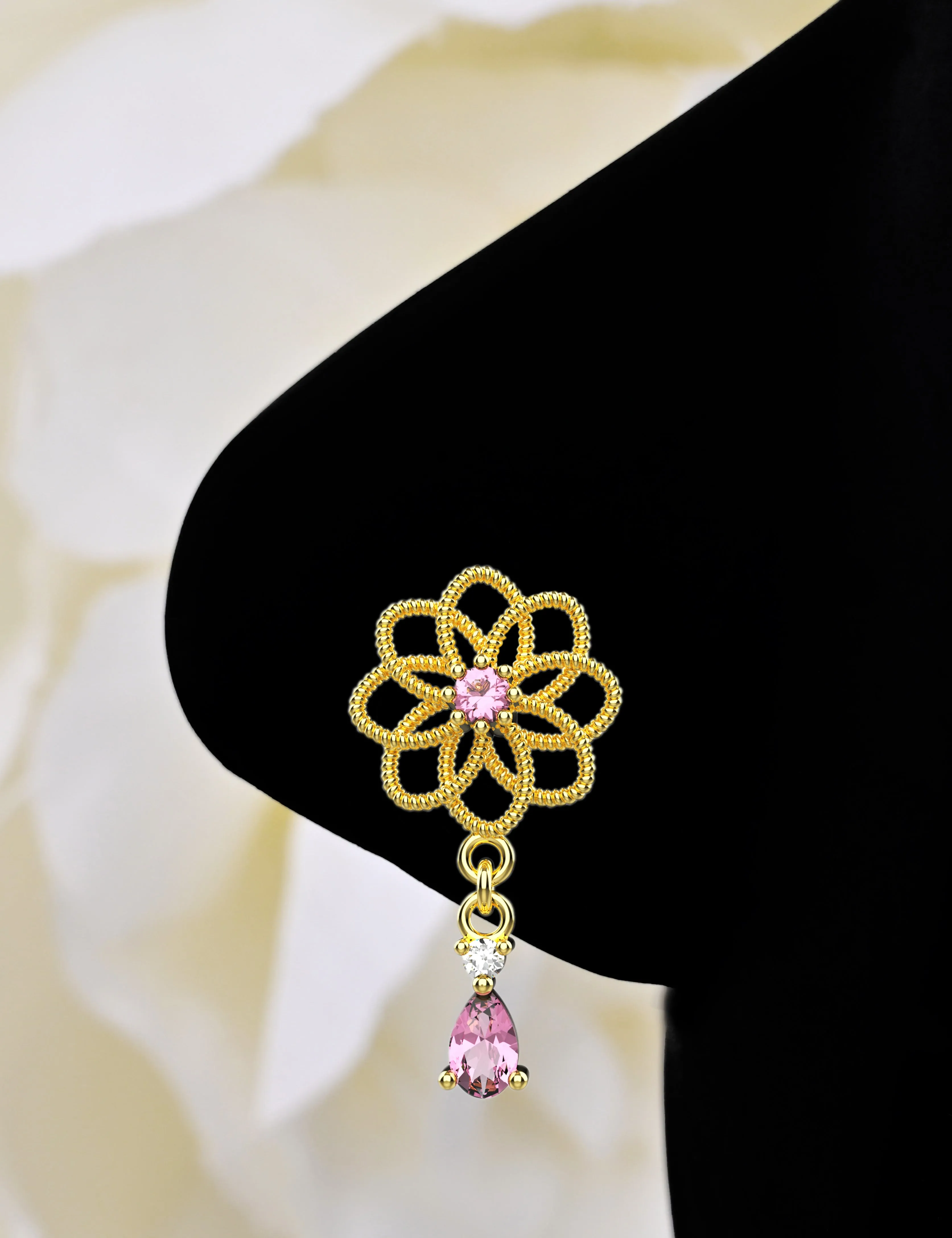Dangling Nose Ring Stud | Dainty Drop Nose Piercing