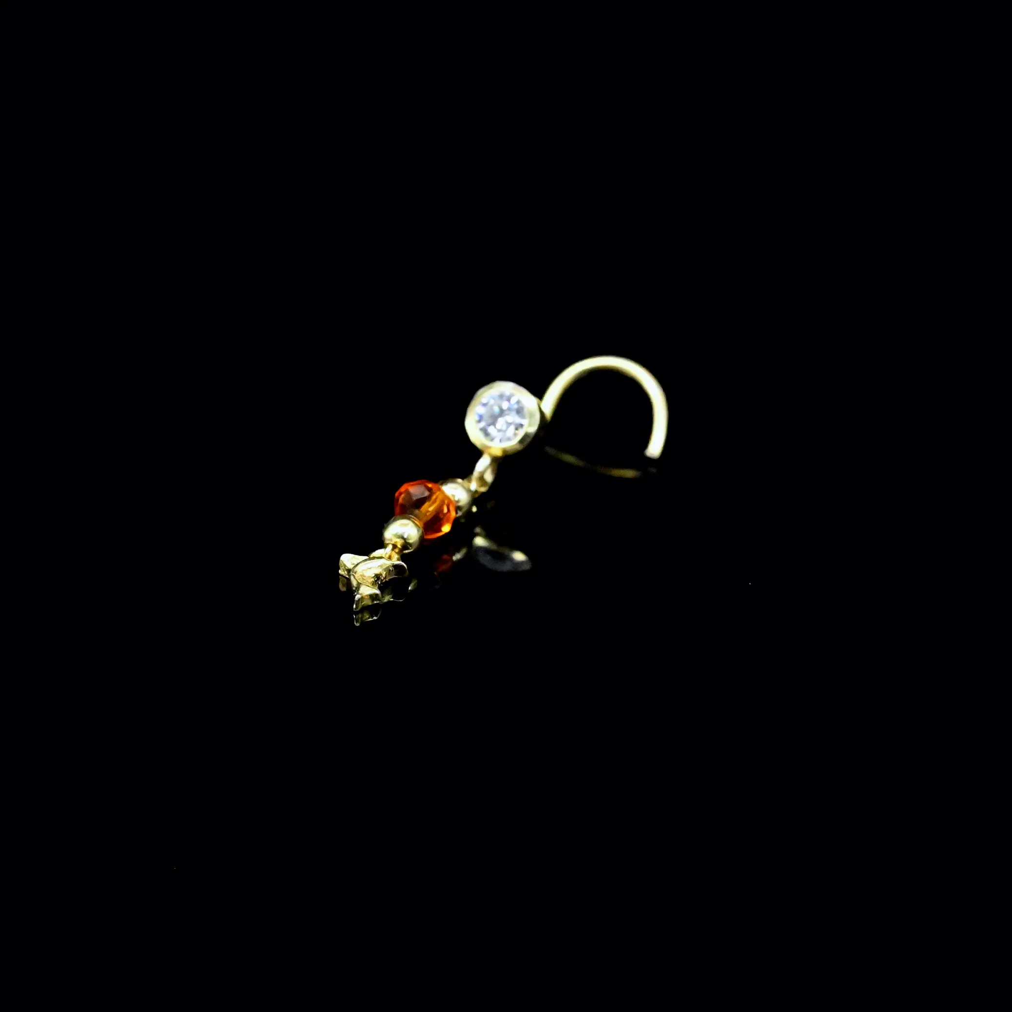 Dangling Nose Ring Stud | Elegant Drop Nose Piercing
