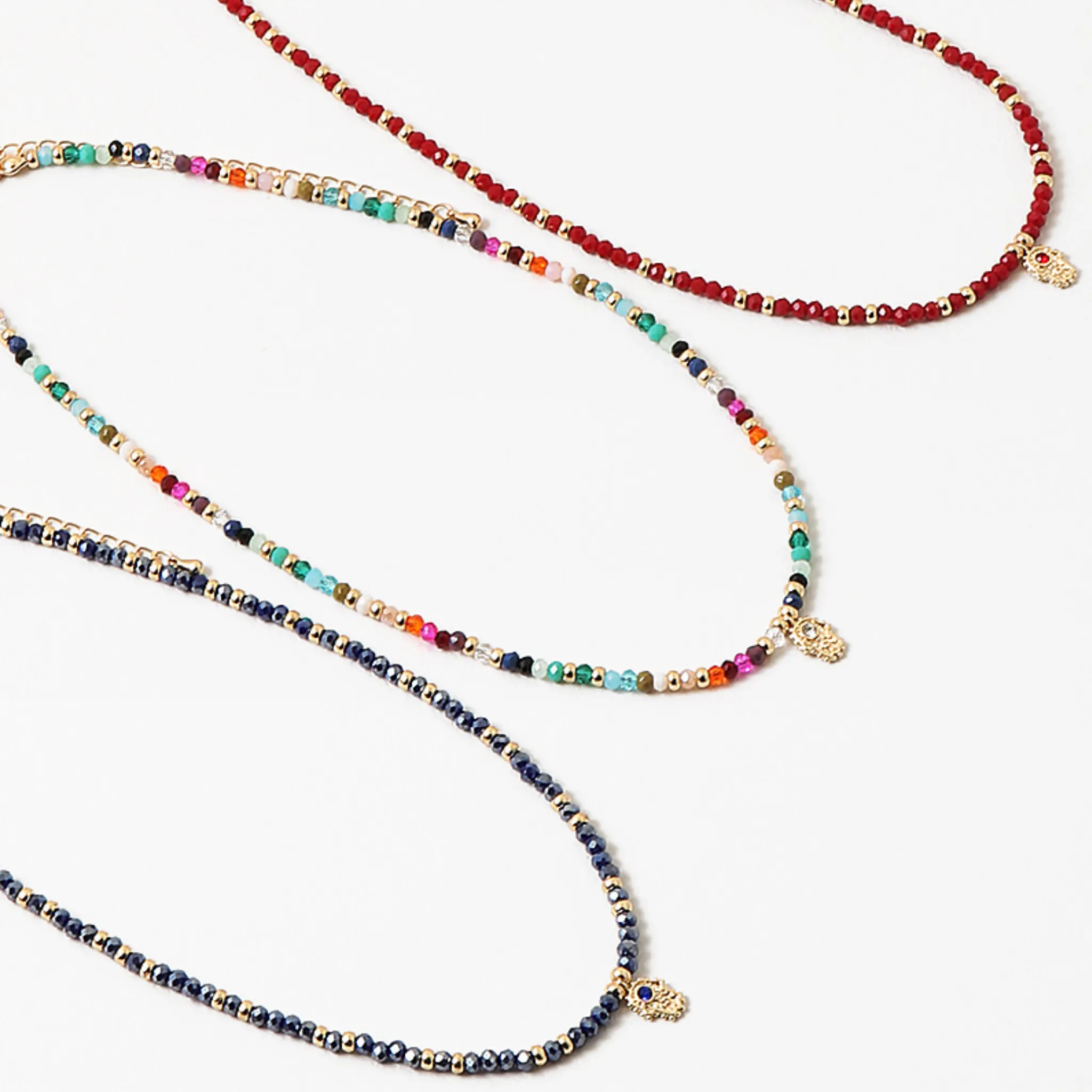 Delicate Beaded Hamsa Necklace