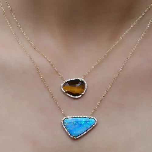 Diamond Tiger Eye Necklace