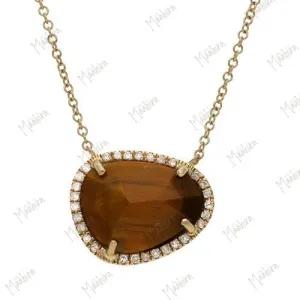 Diamond Tiger Eye Necklace