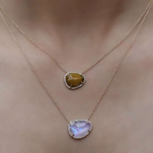 Diamond Tiger Eye Necklace