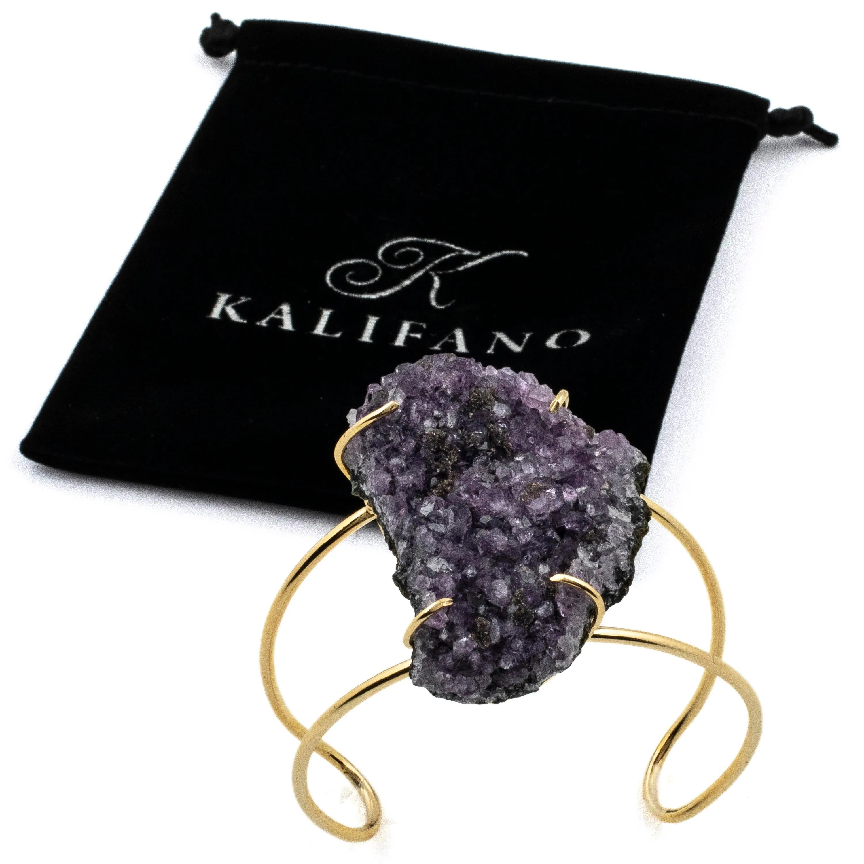 Druzy Amethyst Cuff Bracelet