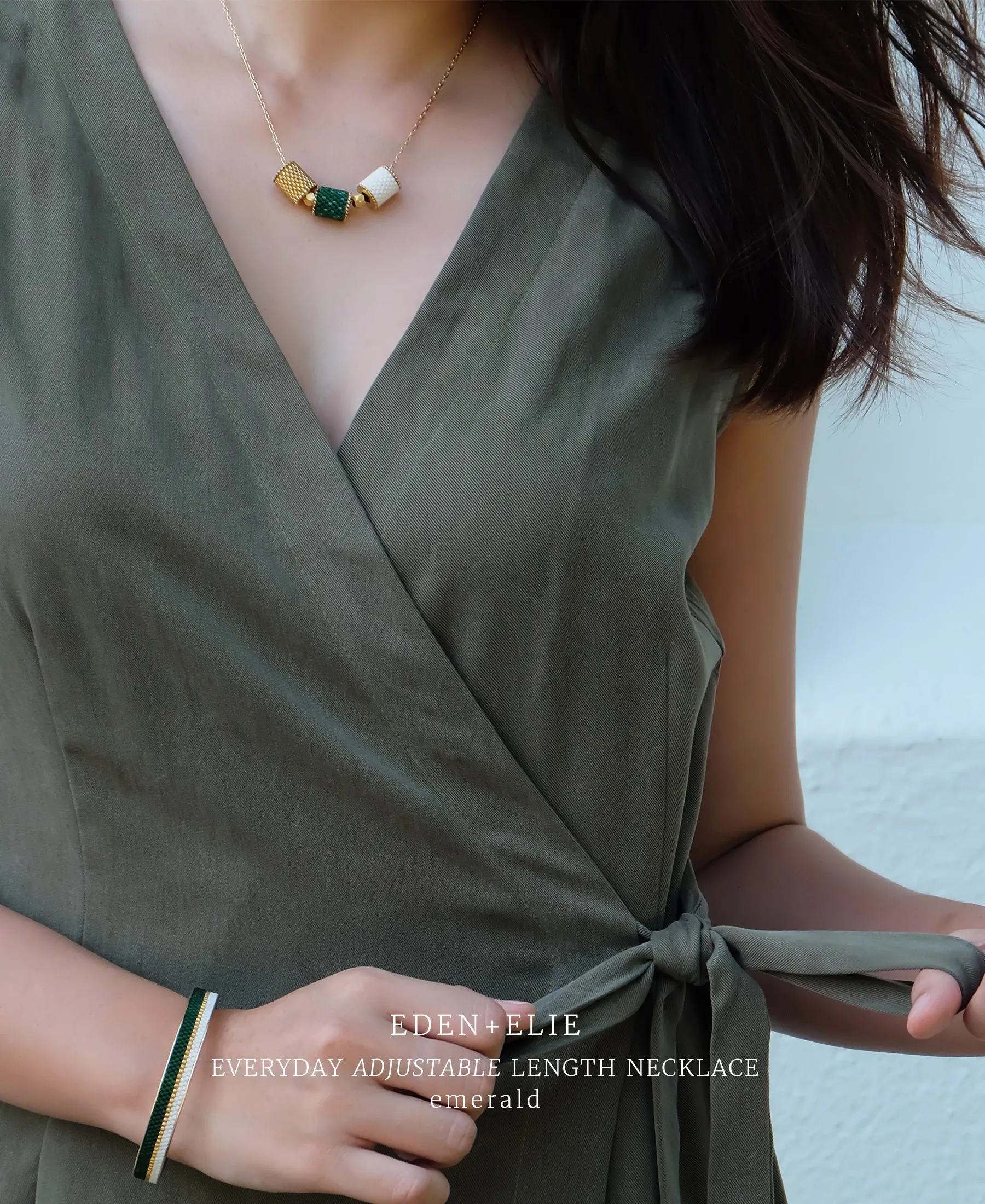 EDEN   ELIE Everyday Adjustable Length Necklace - basic black