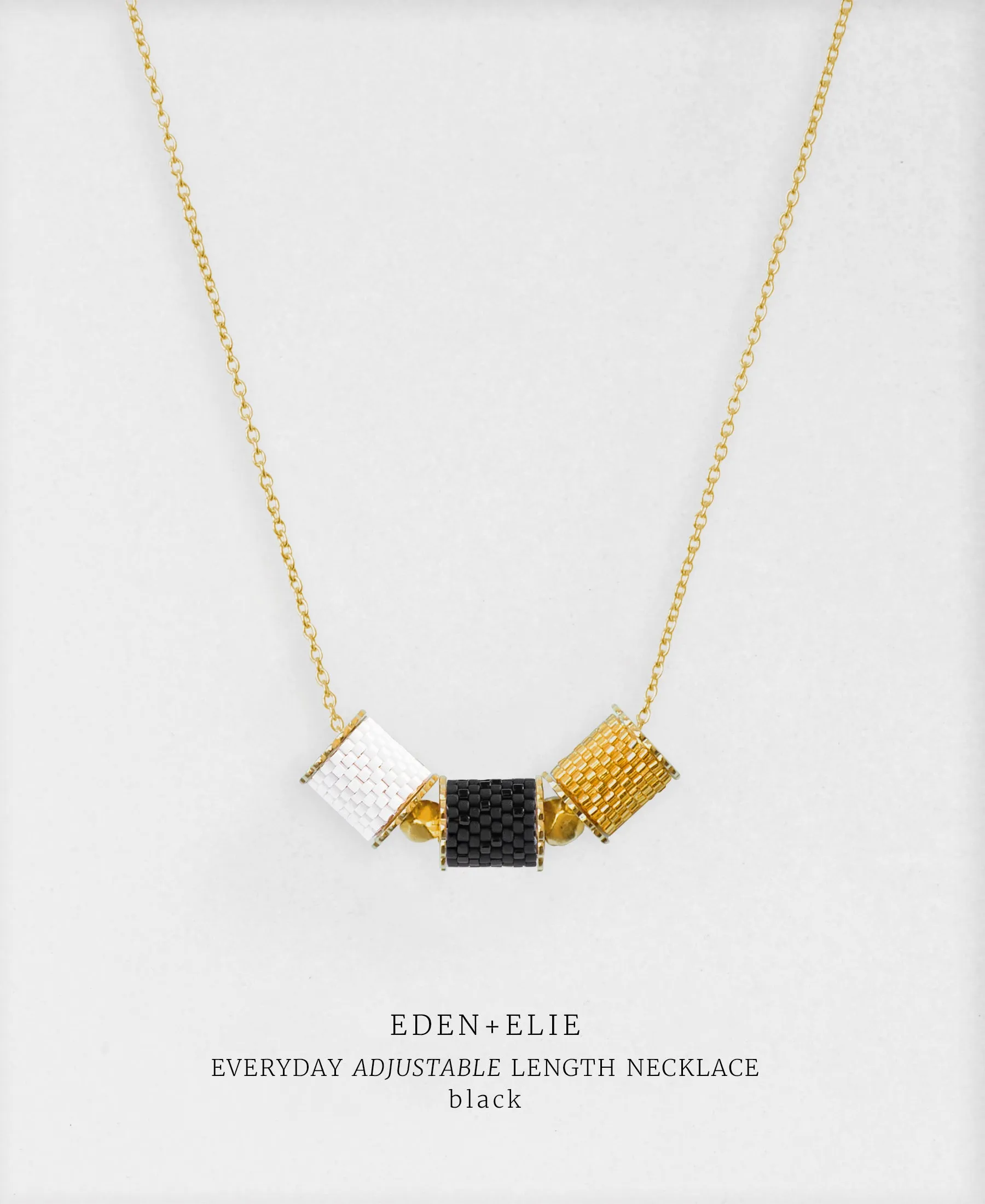 EDEN   ELIE Everyday Adjustable Length Necklace - basic black