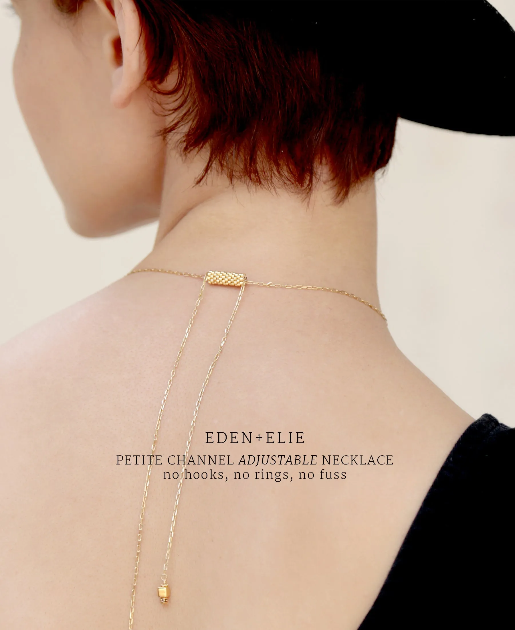 EDEN   ELIE Everyday Adjustable Length Necklace - basic black