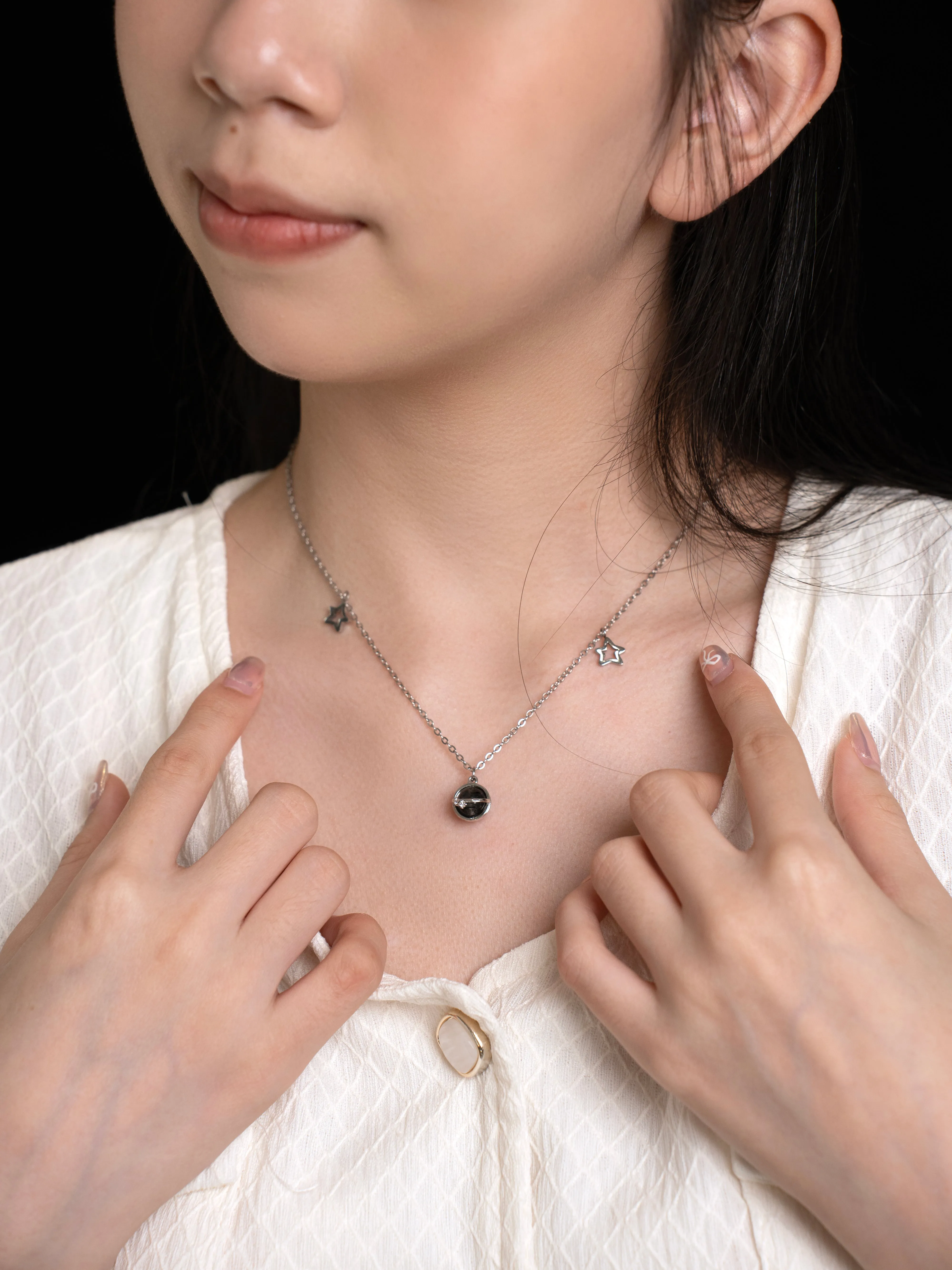 [EM] [B.Adore x JE Pong] Magic Stone Necklace Collection BLACK 黑发晶