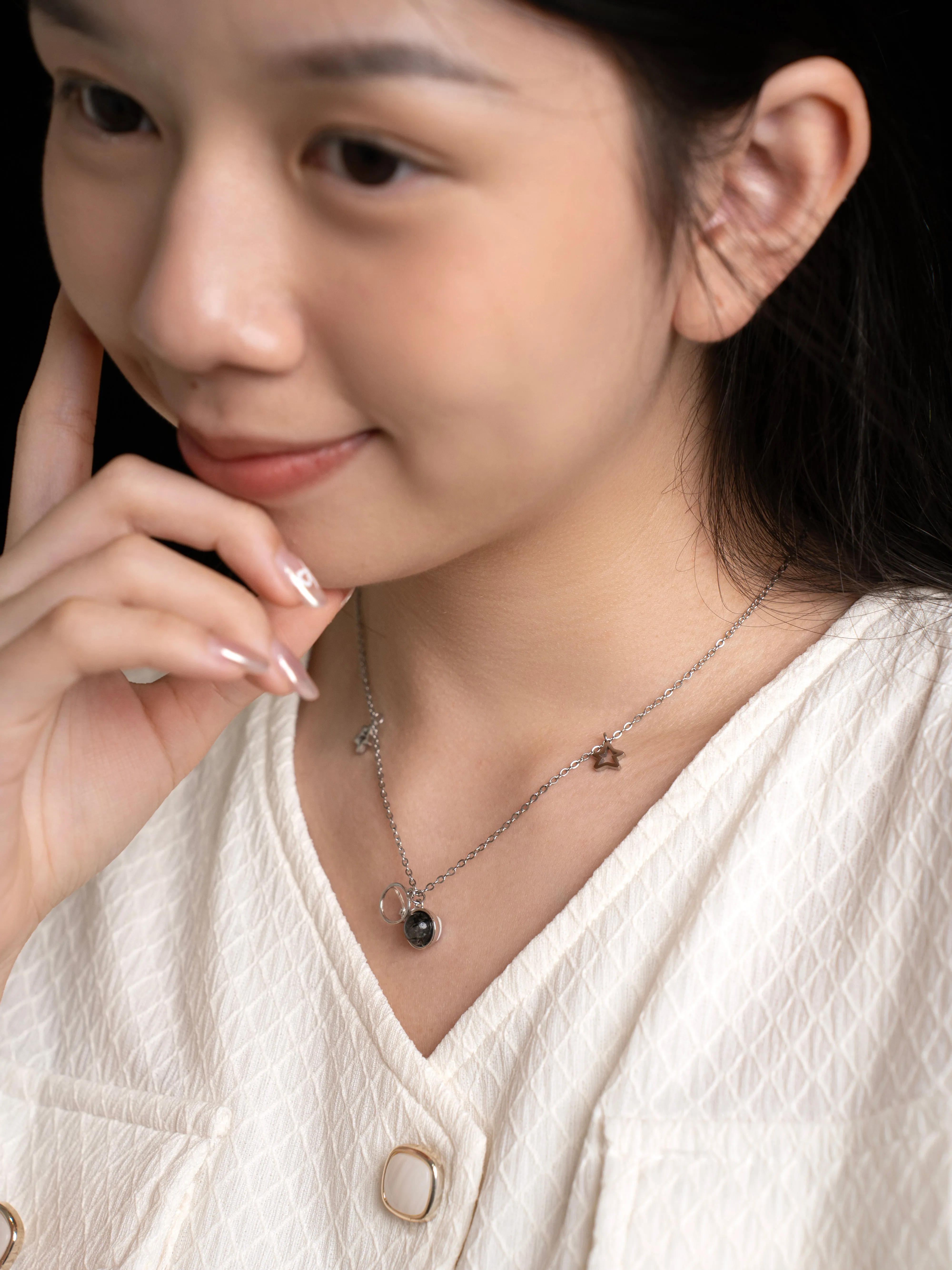 [EM] [B.Adore x JE Pong] Magic Stone Necklace Collection BLACK 黑发晶