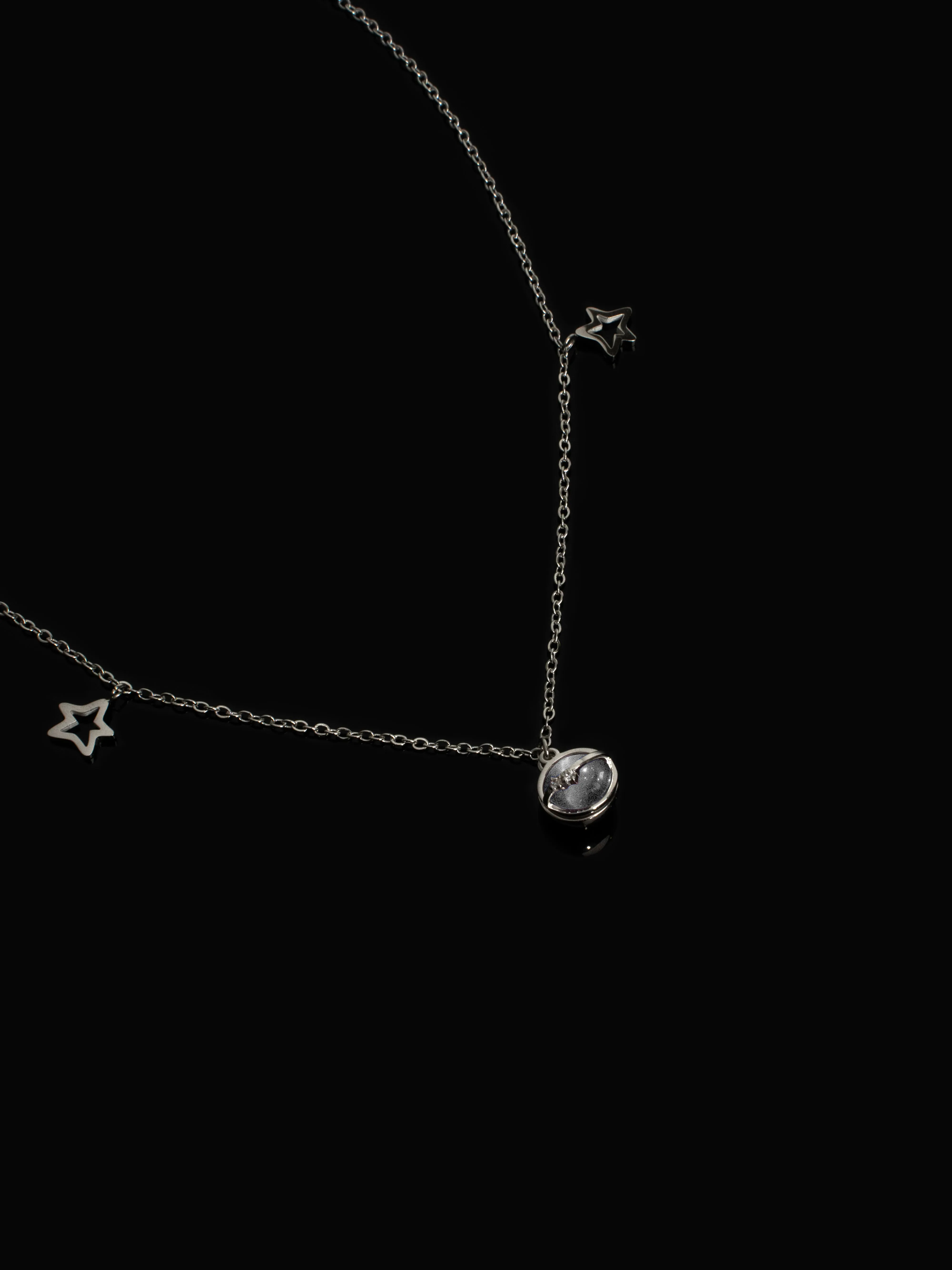 [EM] [B.Adore x JE Pong] Magic Stone Necklace Collection GREY RABBIT FUR RUTILATED QUARTZ 兔毛灰