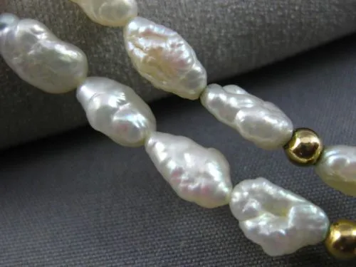 ESTATE LONG AAA PEARLS 14KT YELLOW GOLD BEADED BY THE YARD FUN NECKLACE #26127