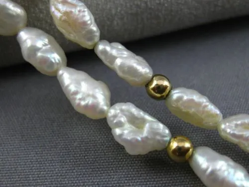 ESTATE LONG AAA PEARLS 14KT YELLOW GOLD BEADED BY THE YARD FUN NECKLACE #26127